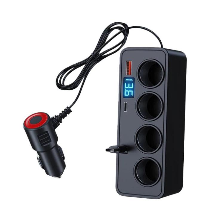 Caricabatterie auto con cavo retrattile e display digitale 120W