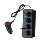 BY-1847 Caricabatterie per auto con cavo retrattile da 1 a 4 pin, display digitale, per accendisigari, 120 W.