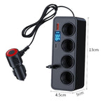 BY-1847 Caricabatterie per auto con cavo retrattile da 1 a 4 pin, display digitale, per accendisigari, 120 W.