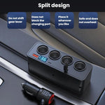 BY-1847 Caricabatterie per auto con cavo retrattile da 1 a 4 pin, display digitale, per accendisigari, 120 W.