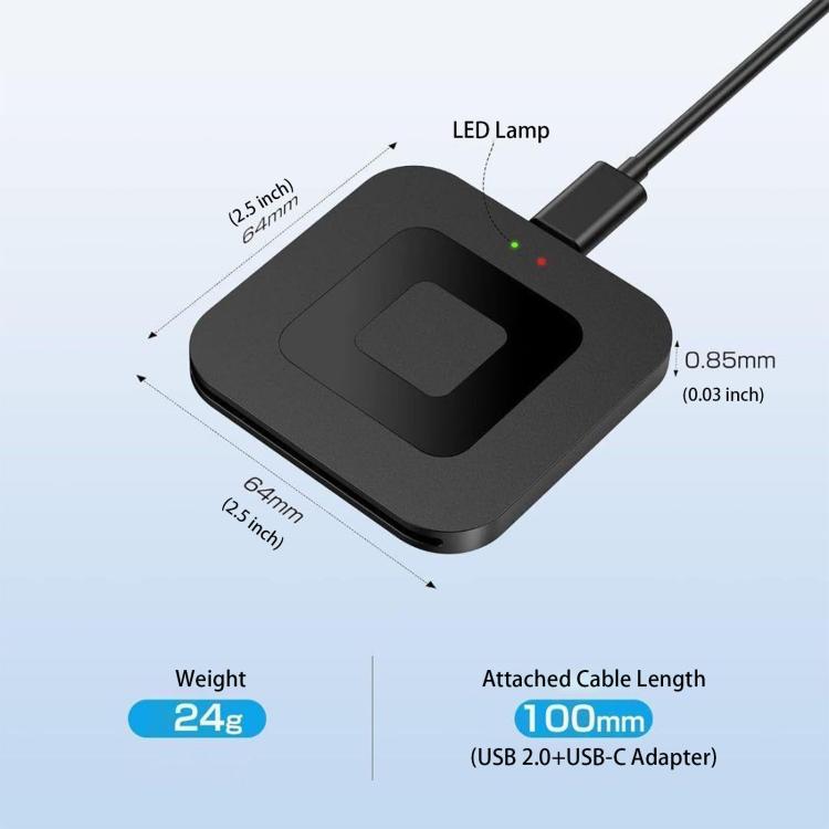 Lettore di smart card Square per carte bancarie, carte per la dichiarazione dei redditi e carte di archiviazione, USB, Type-C