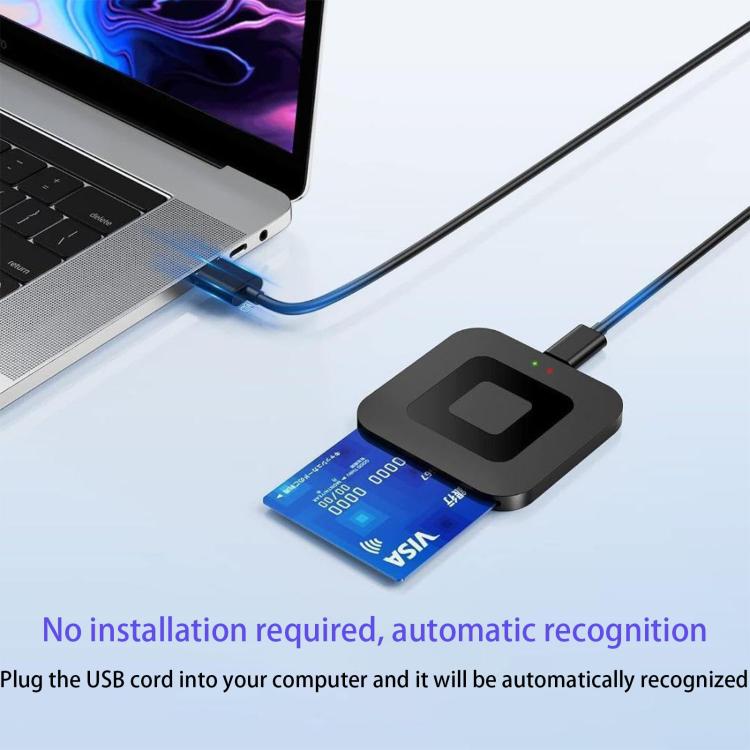 Lettore di smart card Square per carte bancarie, carte per la dichiarazione dei redditi e carte di archiviazione, USB, Type-C