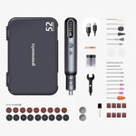 Greenworks Mini Smerigliatrice 8V, set di 52 utensili rotanti per smerigliatura, senza fili, velocità variabile, incisore wireless, AGK302