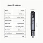 Greenworks Mini Smerigliatrice 8V, set di 52 utensili rotanti per smerigliatura, senza fili, velocità variabile, incisore wireless, AGK302