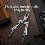 Nextool Silver Blade EDC Tool 14 in 1: pinze pieghevoli tascabili, cacciavite, chiave inglese, coltello con custodia in pelle