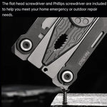 Nextool Silver Blade EDC Tool 14 in 1: pinze pieghevoli tascabili, cacciavite, chiave inglese, coltello con custodia in pelle