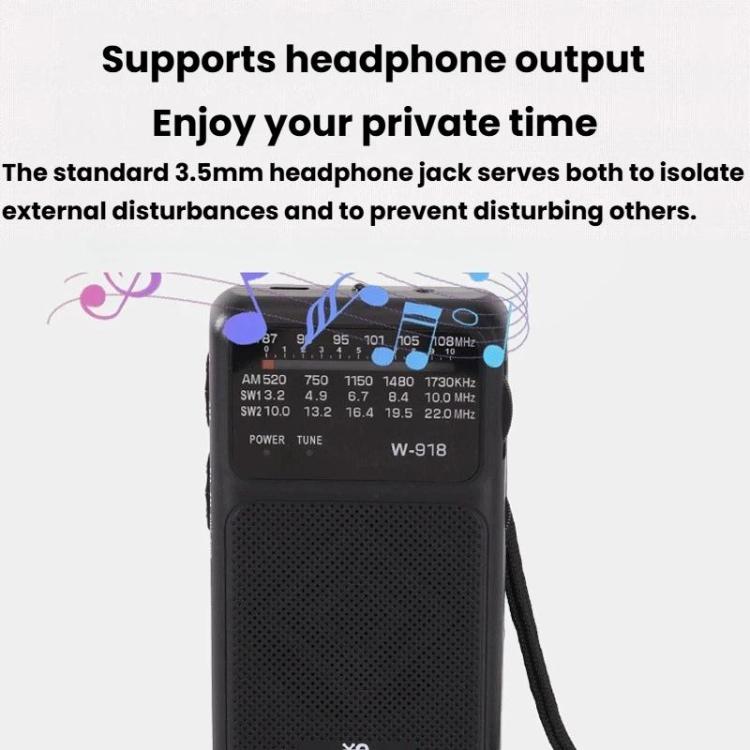 Radio portatile W-918 FM AM SW a doppia alimentazione