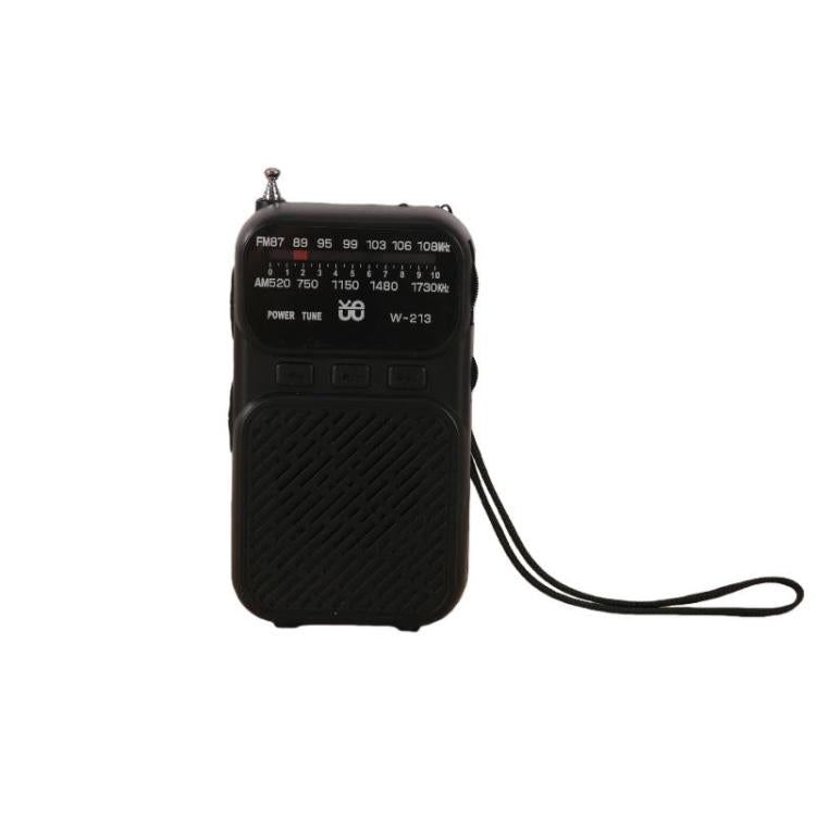 W-213 FM/AM Pointer Dual-Power Radio Portable Clip-On Radio With Flashlight