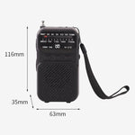 Radio portatile W-213 FM/AM con torcia e clip