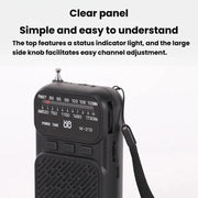Radio portatile W-213 FM/AM con torcia e clip