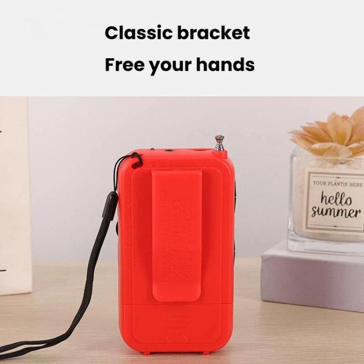 W-213 FM/AM Pointer Dual-Power Radio Portable Clip-On Radio With Flashlight