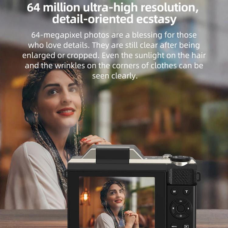 Videocamera D27 4K con zoom ottico 6x e schermo 180°