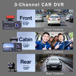 Videocamera da cruscotto G98 HD 1080P con registratore DVR a infrarossi., Front + Inside, Front + Inside + Rear