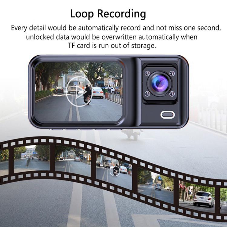 Videocamera da cruscotto G98 HD 1080P con registratore DVR a infrarossi., Front + Inside, Front + Inside + Rear