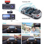 Videocamera da cruscotto G98 HD 1080P con registratore DVR a infrarossi., Front + Inside, Front + Inside + Rear