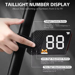 Luce targa per bicicletta ricaricabile USB-C WEST BIKING, 3 modalità di illuminazione, numero regolabile da 0 a 99
