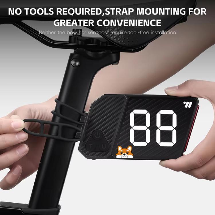 Luce targa per bicicletta ricaricabile USB-C WEST BIKING, 3 modalità di illuminazione, numero regolabile da 0 a 99