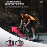 WEST BIKING Pedali a sgancio rapido leggeri compatibili con SPD per bici da strada - con tacchette e cuscinetti ad alta efficienza, Black Steel, Black Red Steel, Black Red Titanium