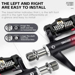 WEST BIKING Pedali a sgancio rapido leggeri compatibili con SPD per bici da strada - con tacchette e cuscinetti ad alta efficienza, Black Steel, Black Red Steel, Black Red Titanium