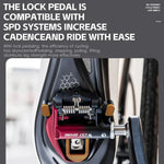 WEST BIKING Pedali a sgancio rapido leggeri compatibili con SPD per bici da strada - con tacchette e cuscinetti ad alta efficienza, Black Steel, Black Red Steel, Black Red Titanium