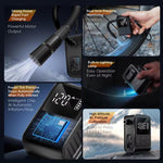 WEST BIKING Mini pompa d'aria elettrica digitale portatile con pressione preimpostata, ricaricabile tramite USB-C per biciclette, motociclette e palloni.