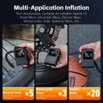 WEST BIKING Mini pompa d'aria elettrica digitale portatile con pressione preimpostata, ricaricabile tramite USB-C per biciclette, motociclette e palloni.