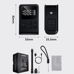 WEST BIKING Mini pompa d'aria elettrica digitale portatile con pressione preimpostata, ricaricabile tramite USB-C per biciclette, motociclette e palloni.