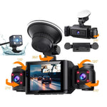 A7 Telecamera da cruscotto 1080P HD con visione notturna e registratore per auto, Front+Left+Right, Front+Left+Right+Rear