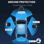A7 Telecamera da cruscotto 1080P HD con visione notturna e registratore per auto, Front+Left+Right, Front+Left+Right+Rear