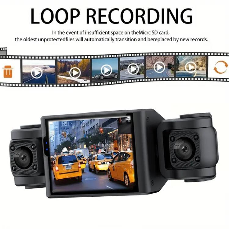A7 Telecamera da cruscotto 1080P HD con visione notturna e registratore per auto, Front+Left+Right, Front+Left+Right+Rear