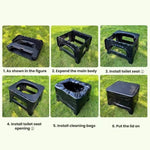 Toilette portatile di emergenza per auto, campeggio, campeggio, toilette mobile a prova di odore, Large Black, Large Gray, Small Black, Small Gray