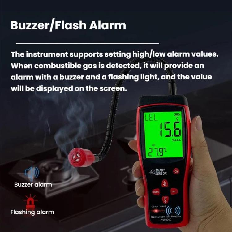 Rilevatore gas combustibili portatile SMART SENSOR AS8800C