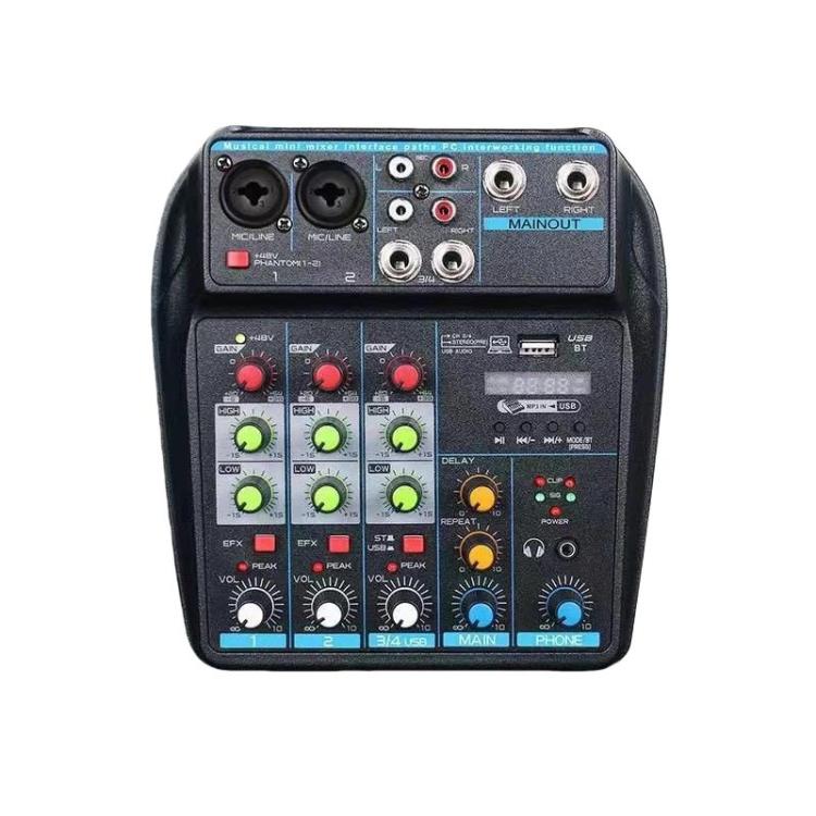 Mixer audio 4 canali con riverbero e Bluetooth