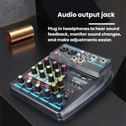 Mixer audio a 4 canali con riverbero e Bluetooth