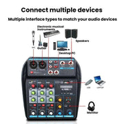 Mixer audio a 4 canali con riverbero e Bluetooth