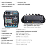 Mixer audio 4 canali con riverbero e Bluetooth