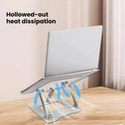 2-in-1 Foldable Laptop Tablet Stand Riser with Phone Holder Adjustable Ergonomic Computer Stand for Desk, K99 Silver, K99 Black