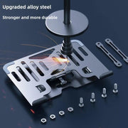 2-In-1 Foldable Laptop Tablet Stand Riser With Phone Holder, Strip Black, Strip Silver