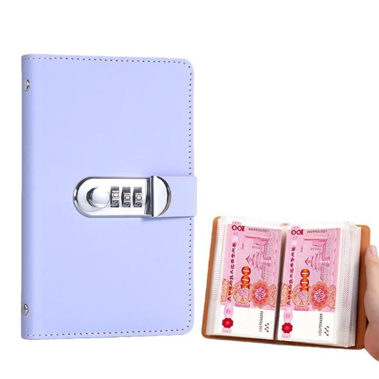 Libretto portadenaro A6 con serratura a combinazione, 50 pagine, grande capacità, impermeabile, per banconote commemorative