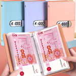Libretto portadenaro A6 con serratura a combinazione, 50 pagine, grande capacità, impermeabile, per banconote commemorative