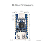 Scheda di sviluppo mini USB Waveshare 30274 RP2350A con frequenza operativa di 150 MHz, 30274