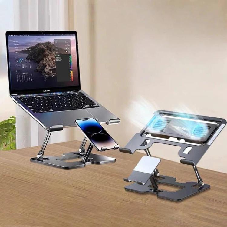 Supporto pieghevole 2-in-1 per laptop e tablet con ventola