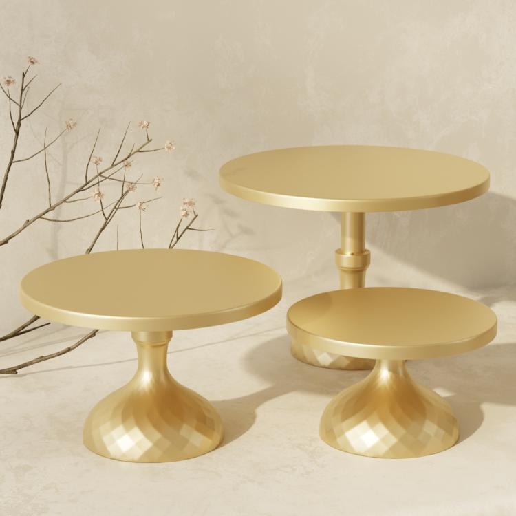 Set di 3 alzatine per torte nuziali, ideali per il tavolo dei dolci, con piani di servizio a più livelli da 30/25/20 cm.