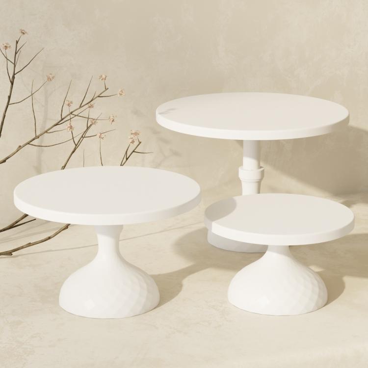 Set di 3 alzatine per torte nuziali, ideali per il tavolo dei dolci, con piani di servizio a più livelli da 30/25/20 cm.