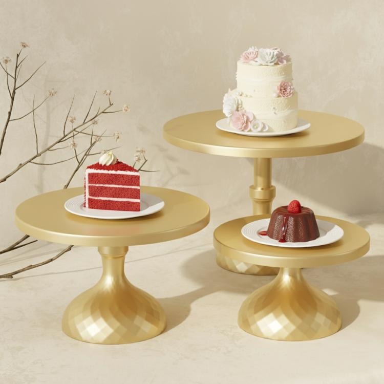Set di 3 alzatine per torte nuziali, ideali per il tavolo dei dolci, con piani di servizio a più livelli da 30/25/20 cm.