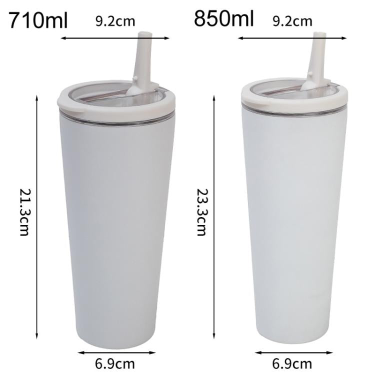 Tazza termica in acciaio inossidabile con manico sigillato, borraccia sportiva a doppia funzione, portatile per attività all'aperto., 850ml, 710ml