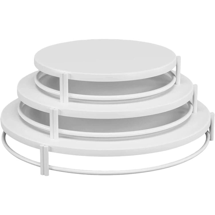 Elegante set di alzatine per torte a più livelli con 3 vassoi impilabili per dessert, ideali per matrimoni e feste, 30/25/20 cm.