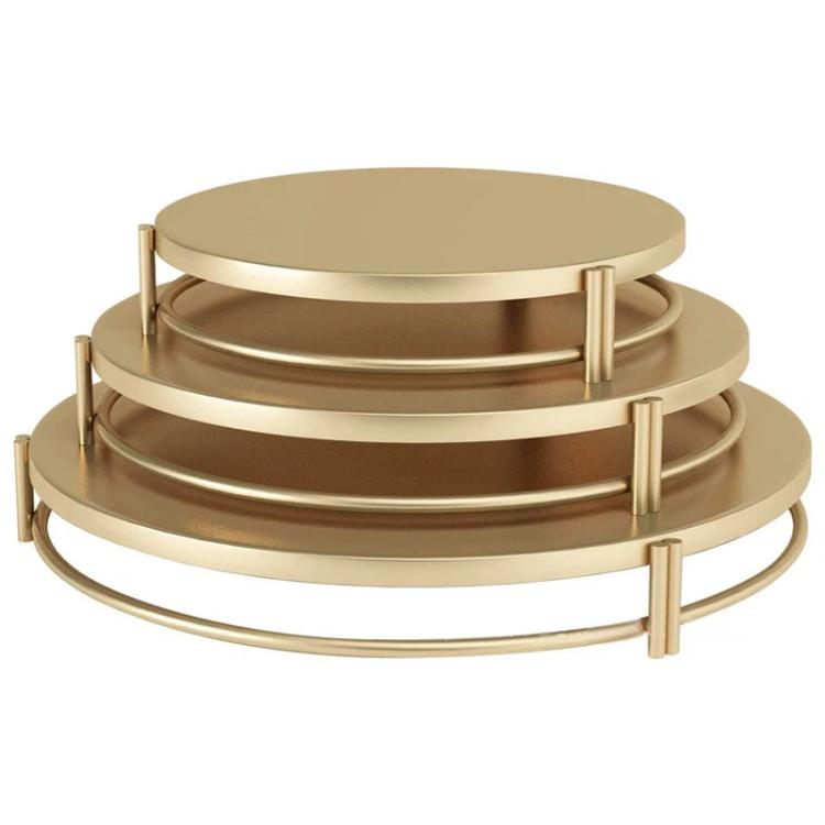 Elegante set di alzatine per torte a più livelli con 3 vassoi impilabili per dessert, ideali per matrimoni e feste, 30/25/20 cm.
