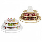 Elegante set di alzatine per torte a più livelli con 3 vassoi impilabili per dessert, ideali per matrimoni e feste, 30/25/20 cm.