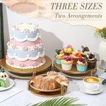Elegante set di alzatine per torte a più livelli con 3 vassoi impilabili per dessert, ideali per matrimoni e feste, 30/25/20 cm.
